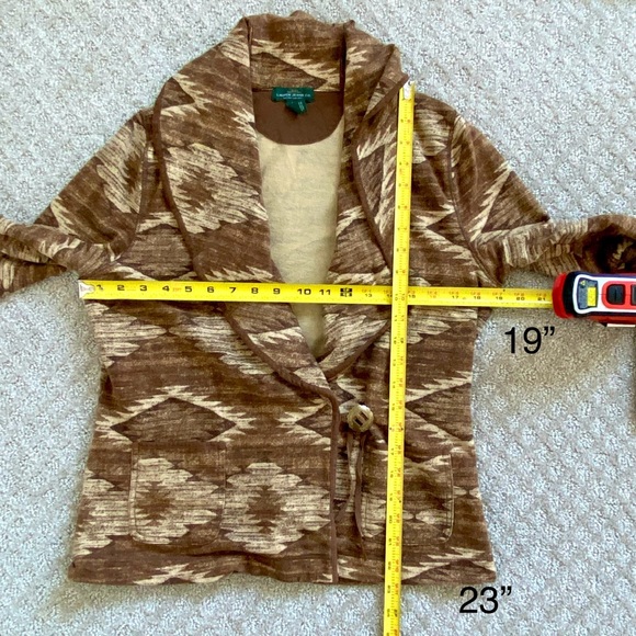🛑 SOLD 🛑 RALPH LAUREN Women’s Southwestern Aztec Brown Sweater Jacket - Picture 10 of 12